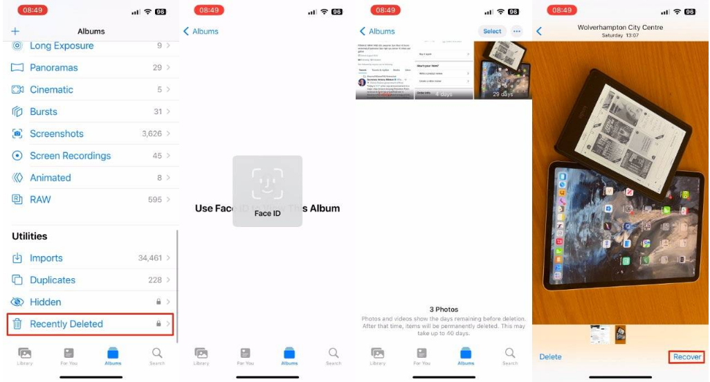 亳州苹果14维修分享 iPhone14 上恢复已删除的照片 