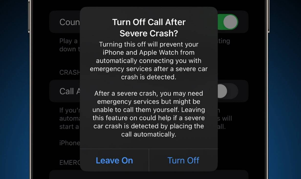 亳州苹果14维修分享 iPhone 14 和 Apple Watch 上关闭崩溃检测 