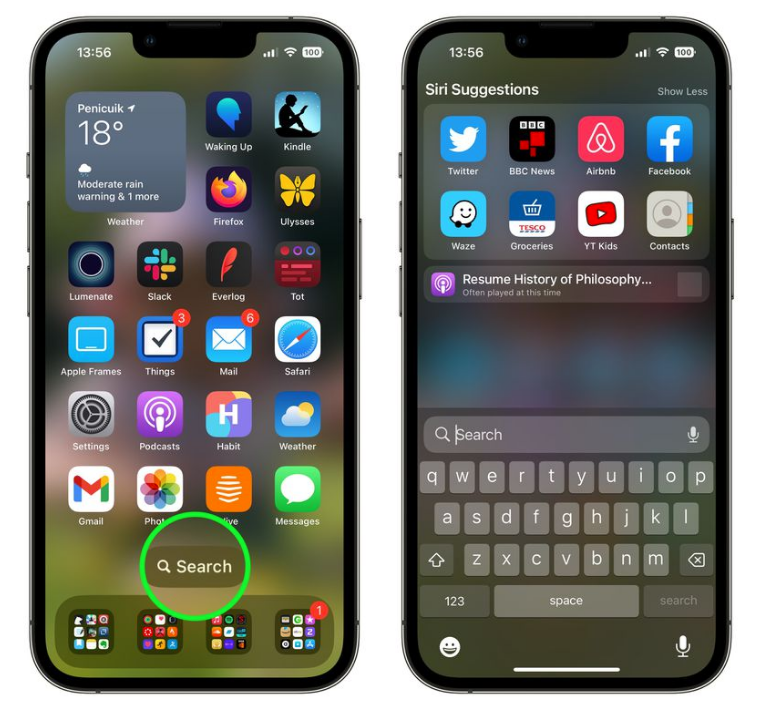 亳州苹果手机维修分享升级到 iOS 16 后，如何删除主屏幕上的搜索按钮 