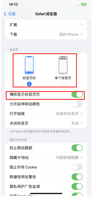 亳州苹果手机维修分享Safari浏览器如何切换标签栏位置 